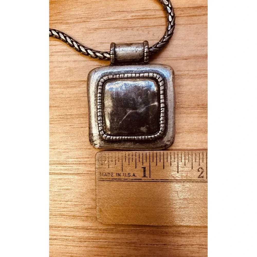Chico's Vintage Silver Tone Rustic‎ Pendant Necklace 18